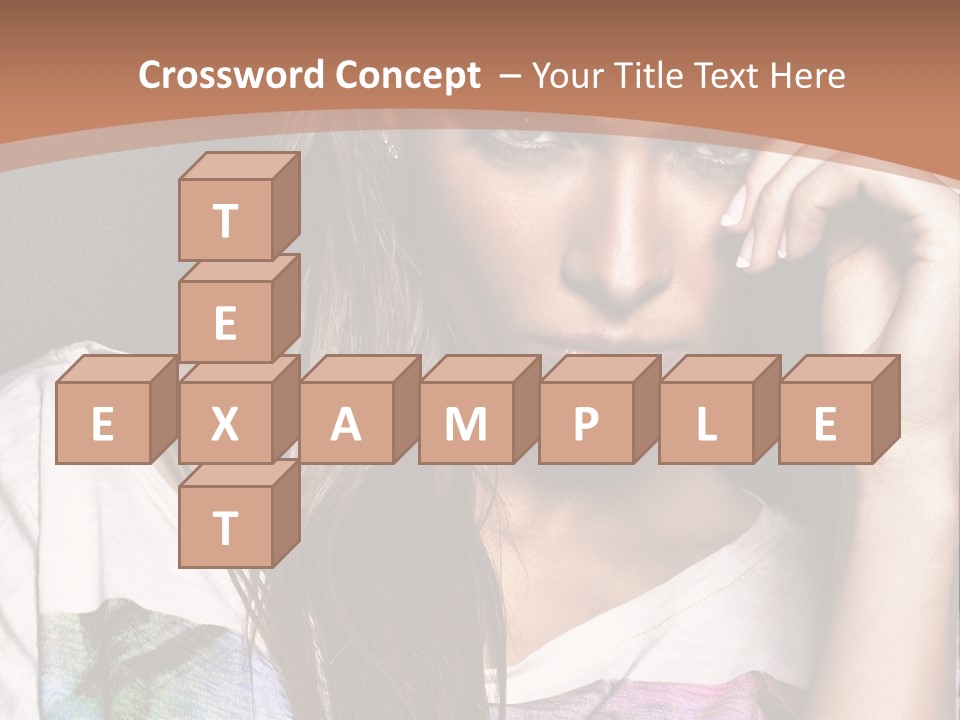 A Woman With Long Hair Is Looking At The Camera PowerPoint Template