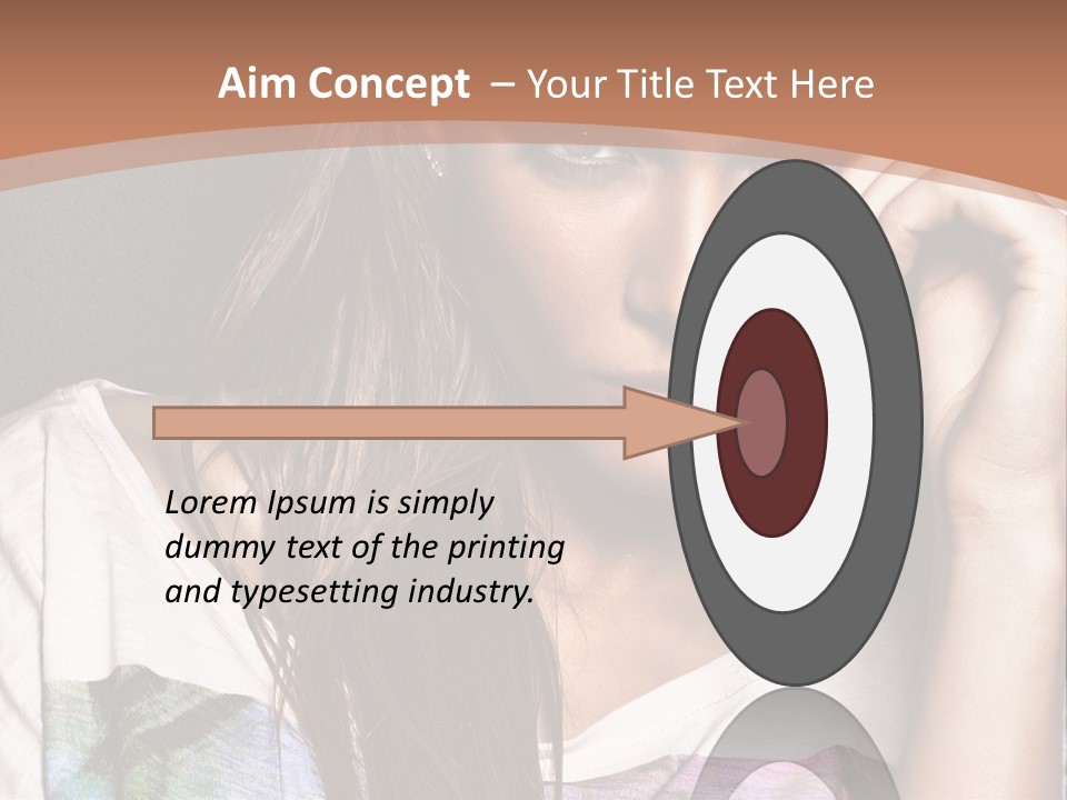 A Woman With Long Hair Is Looking At The Camera PowerPoint Template