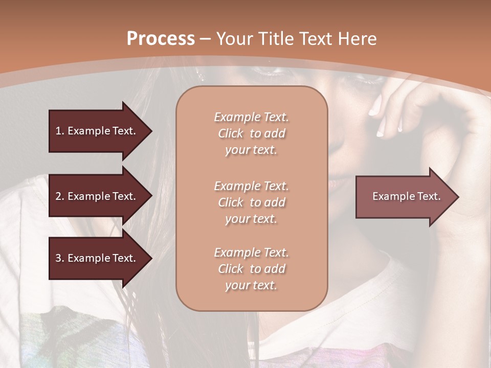 A Woman With Long Hair Is Looking At The Camera PowerPoint Template