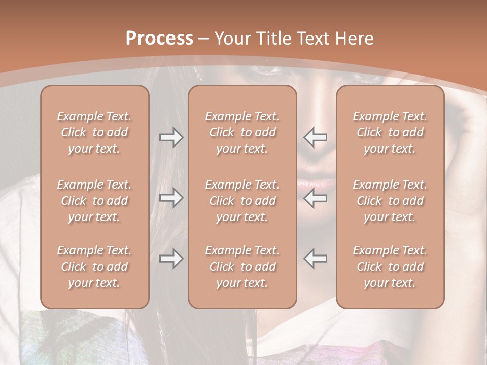 A Woman With Long Hair Is Looking At The Camera PowerPoint Template