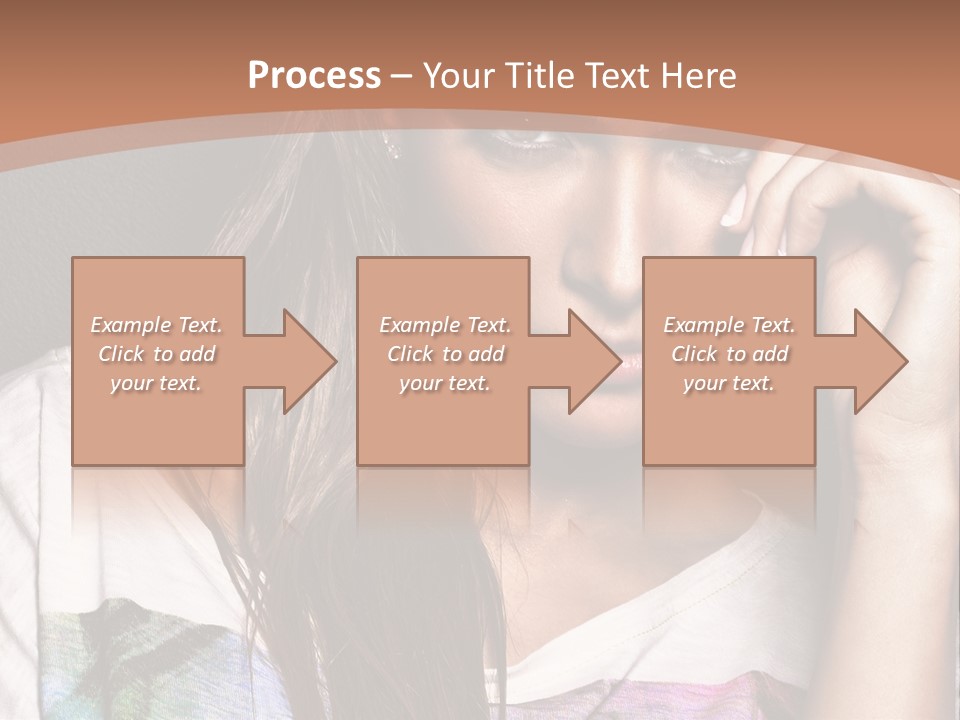 A Woman With Long Hair Is Looking At The Camera PowerPoint Template