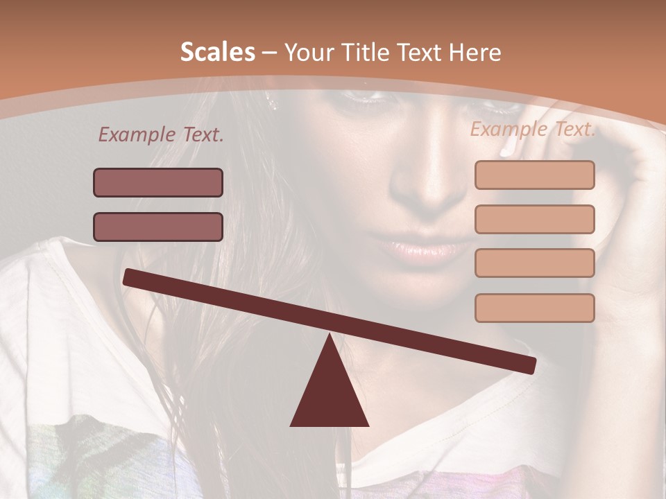 A Woman With Long Hair Is Looking At The Camera PowerPoint Template