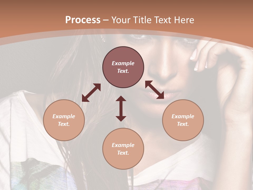 A Woman With Long Hair Is Looking At The Camera PowerPoint Template