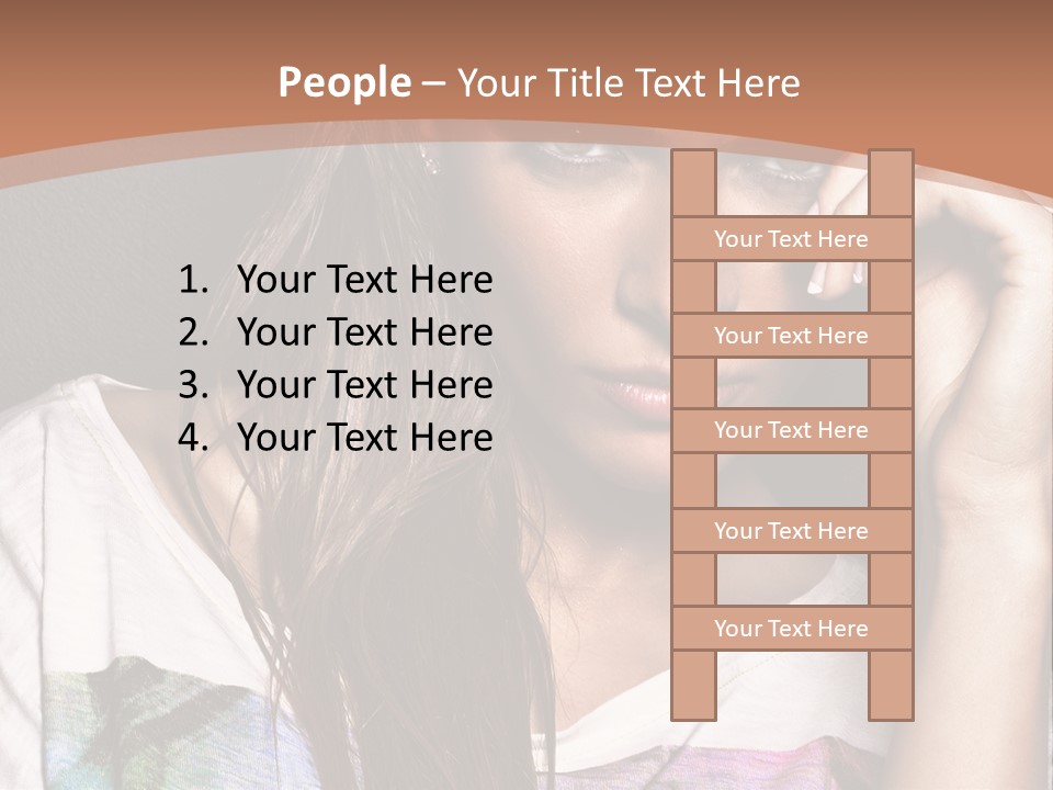 A Woman With Long Hair Is Looking At The Camera PowerPoint Template