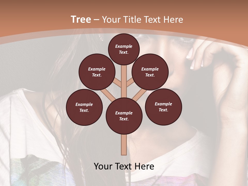 A Woman With Long Hair Is Looking At The Camera PowerPoint Template