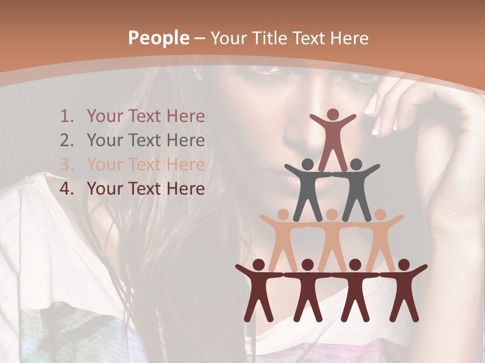 A Woman With Long Hair Is Looking At The Camera PowerPoint Template