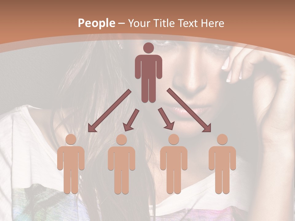 A Woman With Long Hair Is Looking At The Camera PowerPoint Template