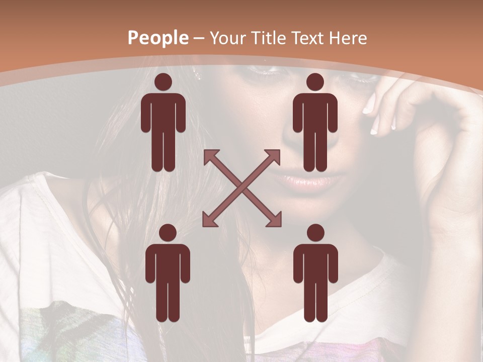 A Woman With Long Hair Is Looking At The Camera PowerPoint Template