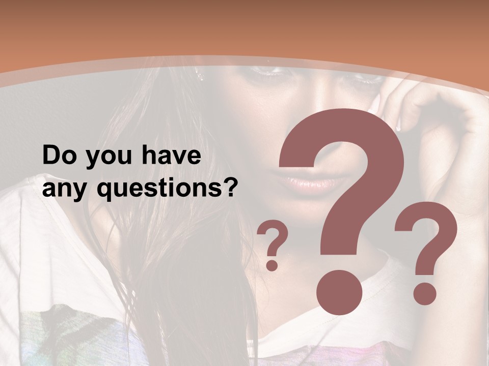 A Woman With Long Hair Is Looking At The Camera PowerPoint Template