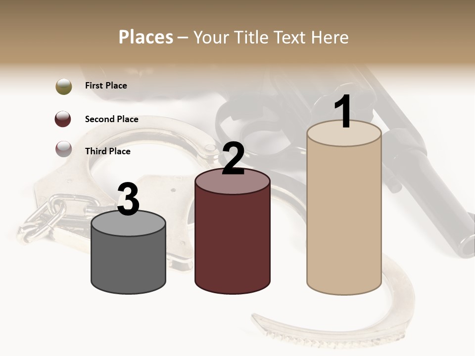 Two Revolvers And A Gun On A White Background PowerPoint Template