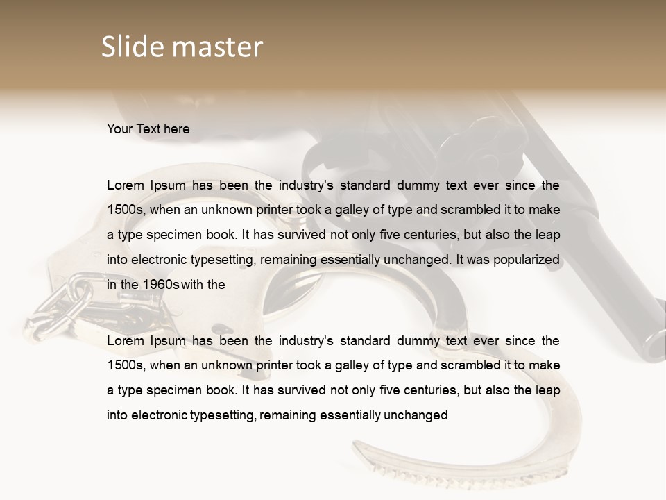 Two Revolvers And A Gun On A White Background PowerPoint Template