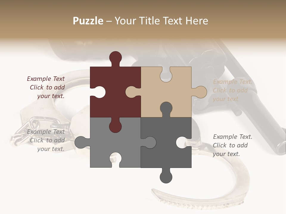 Two Revolvers And A Gun On A White Background PowerPoint Template