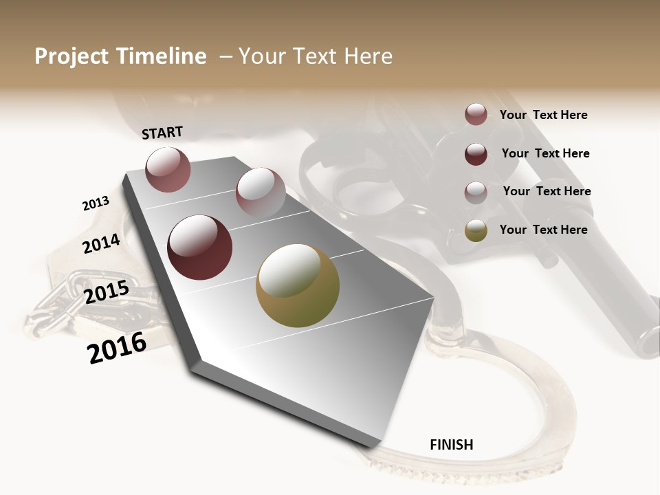 Two Revolvers And A Gun On A White Background PowerPoint Template