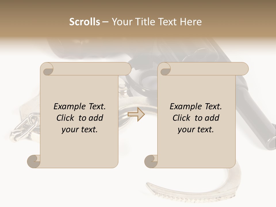 Two Revolvers And A Gun On A White Background PowerPoint Template