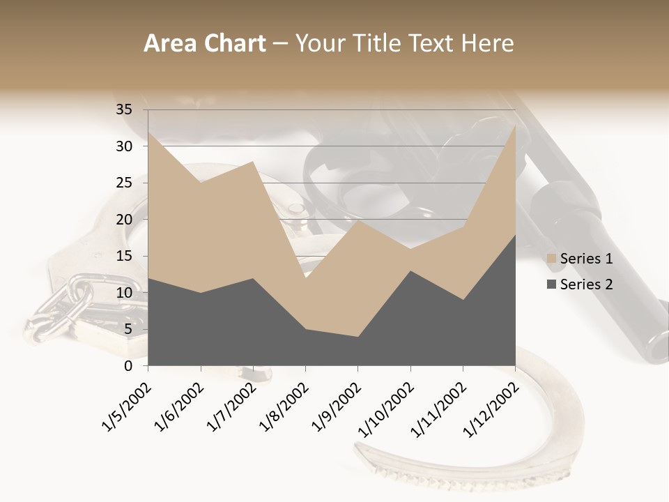 Two Revolvers And A Gun On A White Background PowerPoint Template
