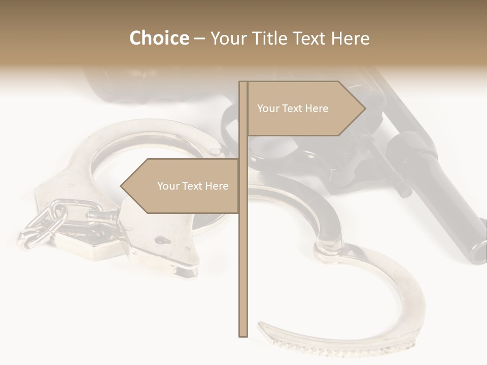 Two Revolvers And A Gun On A White Background PowerPoint Template