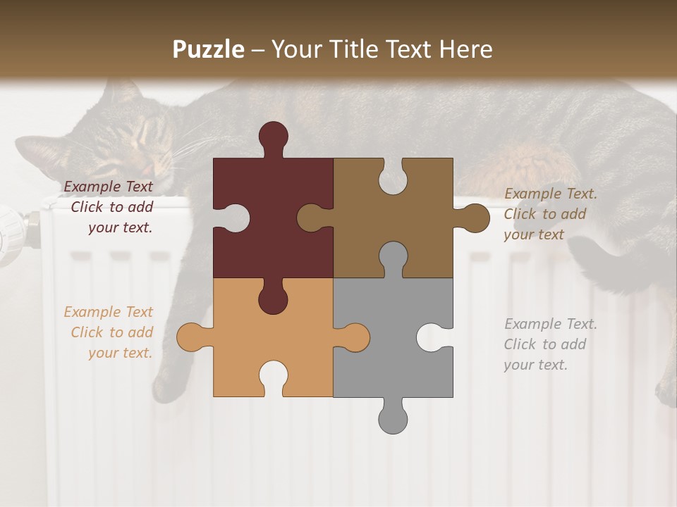 Relaxation Multi Colored Sleeping Cat PowerPoint Template