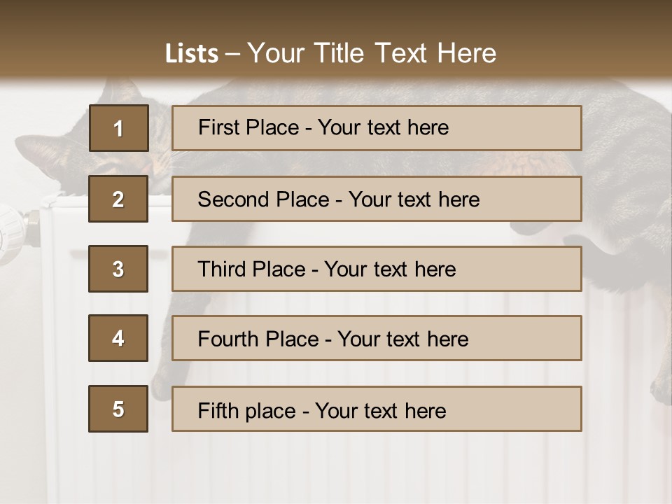 Relaxation Multi Colored Sleeping Cat PowerPoint Template