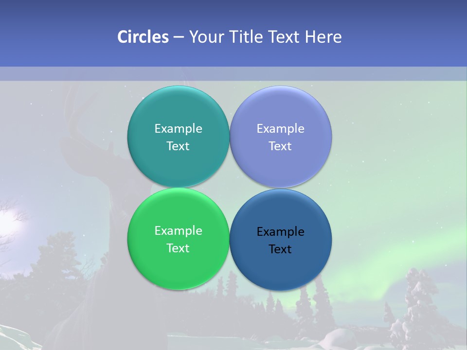 Celestial Odocoileus Aurora Borealis PowerPoint Template
