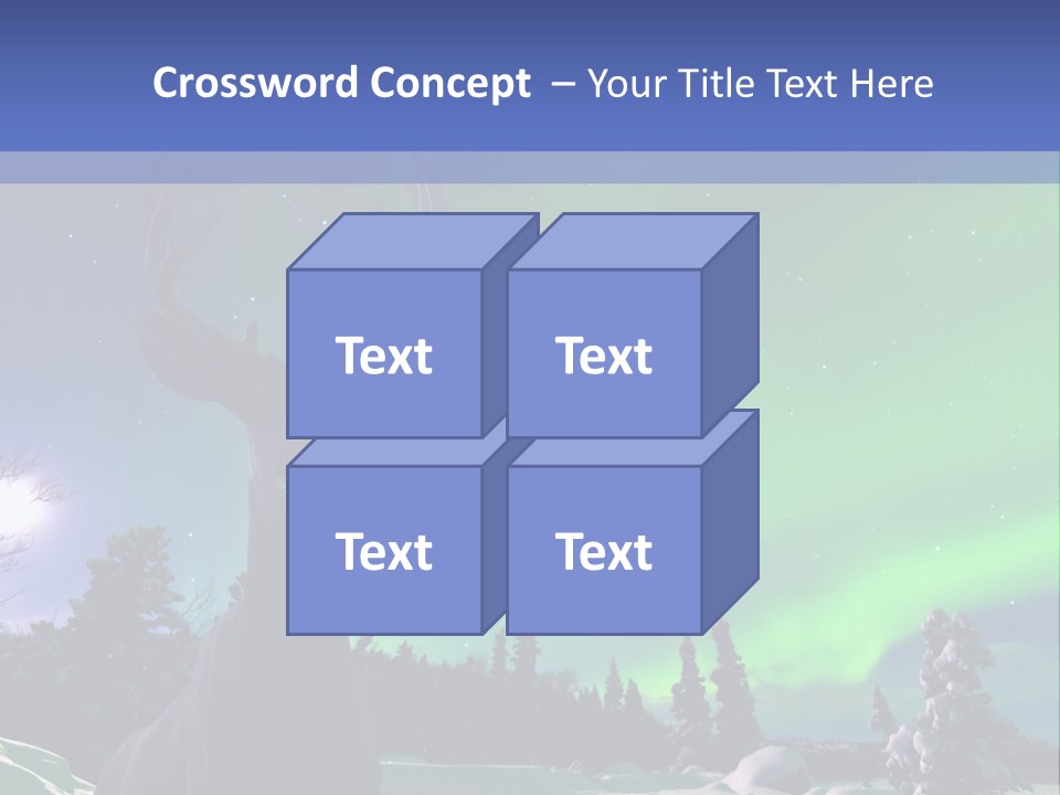 Celestial Odocoileus Aurora Borealis PowerPoint Template