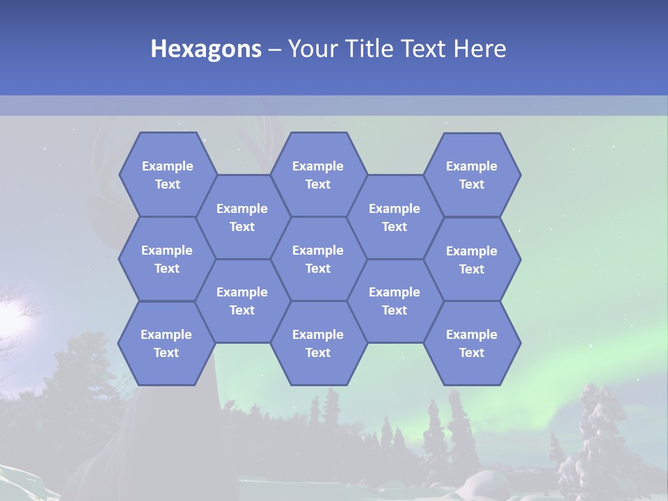 Celestial Odocoileus Aurora Borealis PowerPoint Template