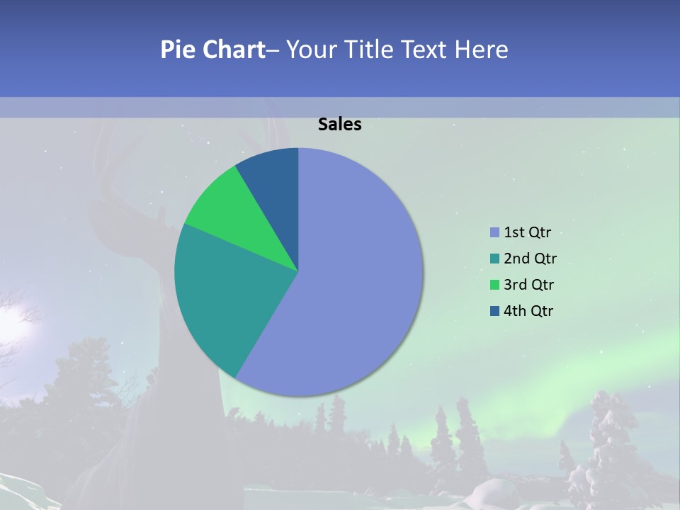 Celestial Odocoileus Aurora Borealis PowerPoint Template