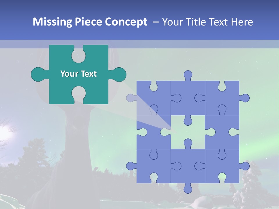 Celestial Odocoileus Aurora Borealis PowerPoint Template