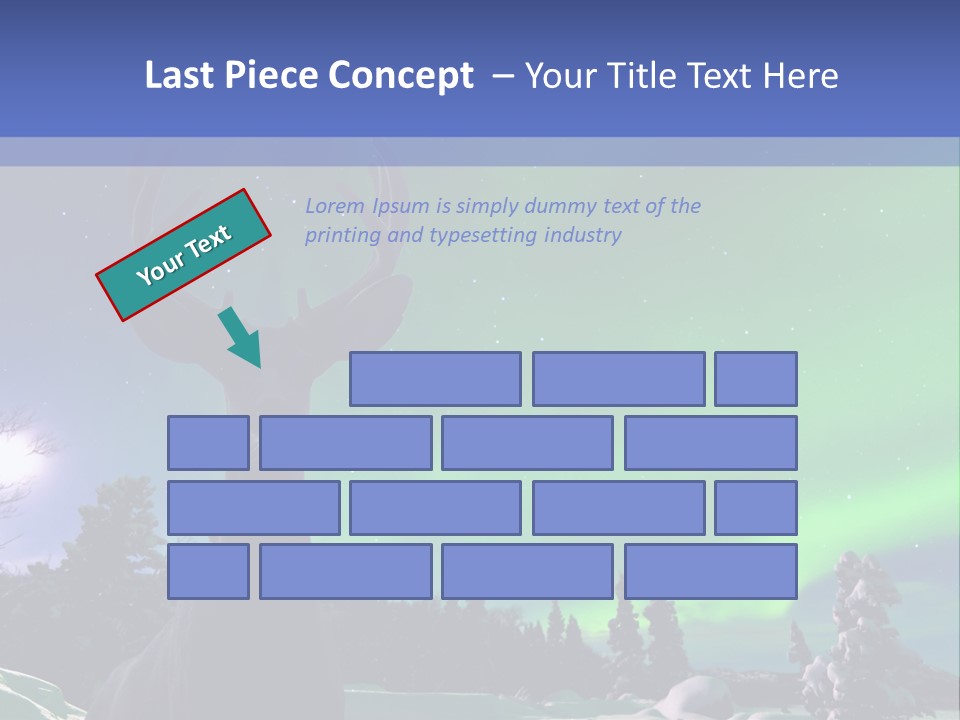 Celestial Odocoileus Aurora Borealis PowerPoint Template