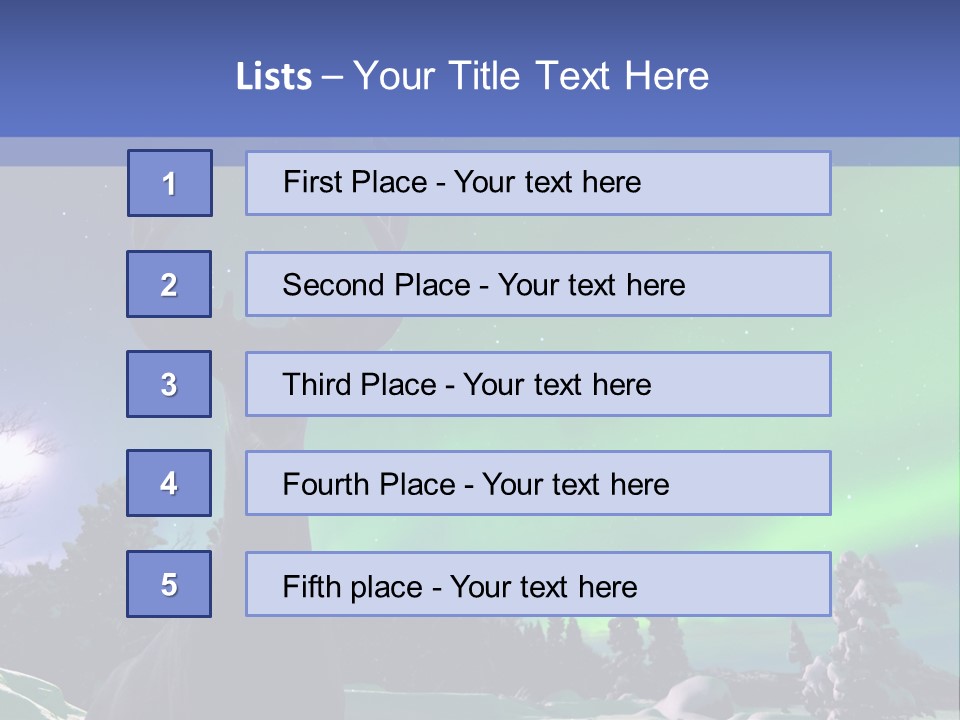 Celestial Odocoileus Aurora Borealis PowerPoint Template