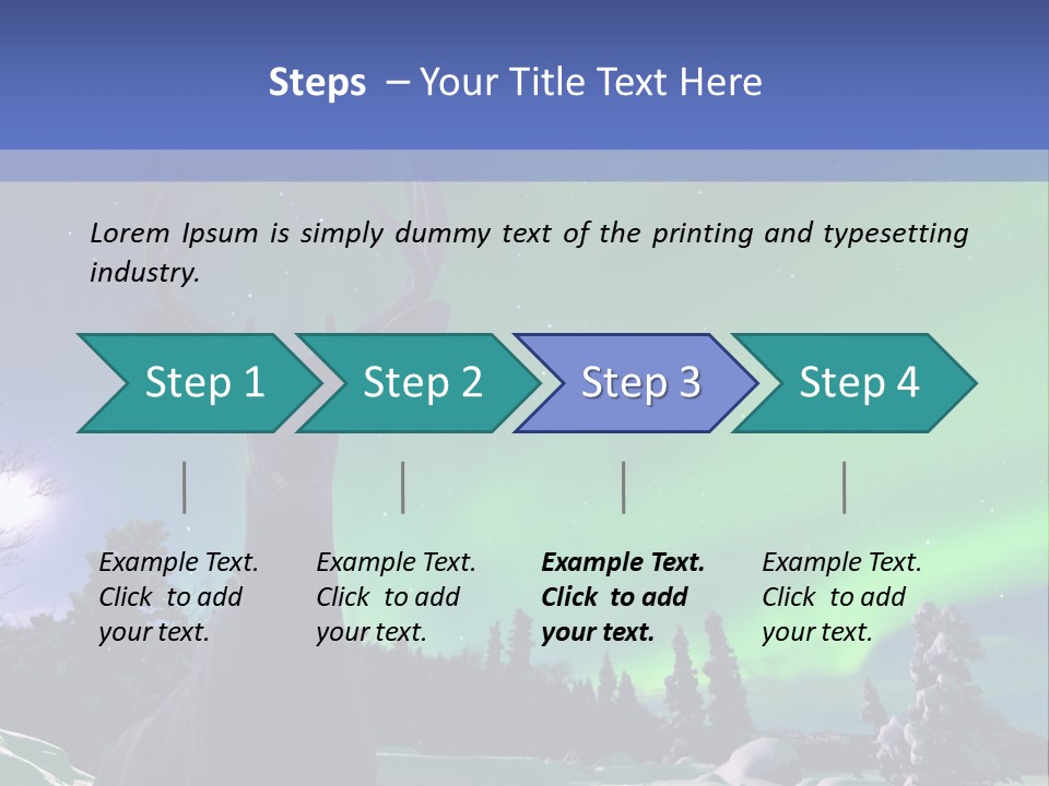 Celestial Odocoileus Aurora Borealis PowerPoint Template