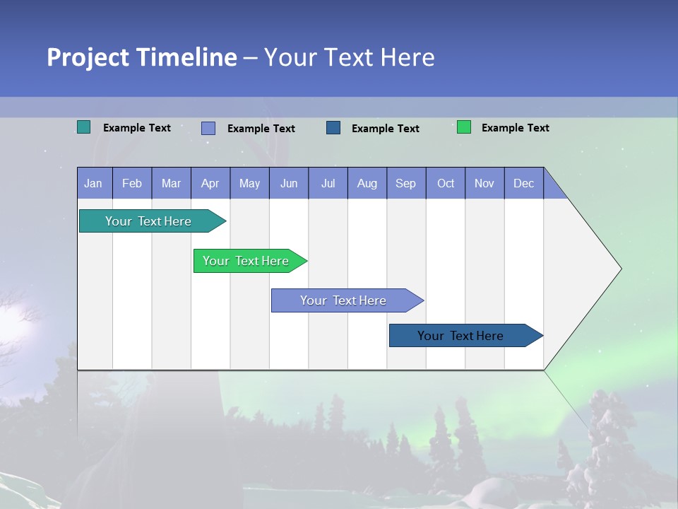 Celestial Odocoileus Aurora Borealis PowerPoint Template