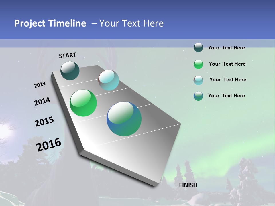 Celestial Odocoileus Aurora Borealis PowerPoint Template