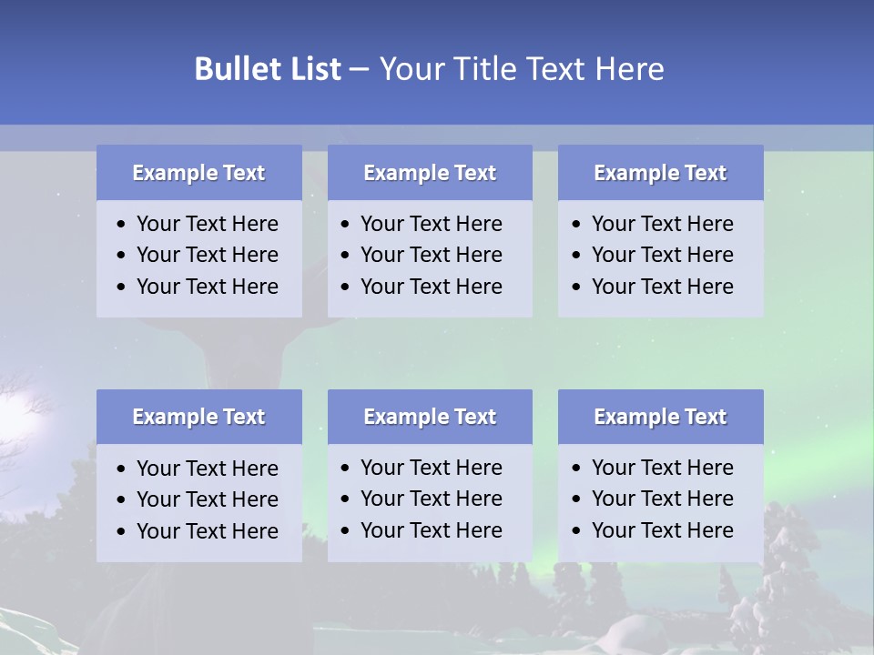 Celestial Odocoileus Aurora Borealis PowerPoint Template