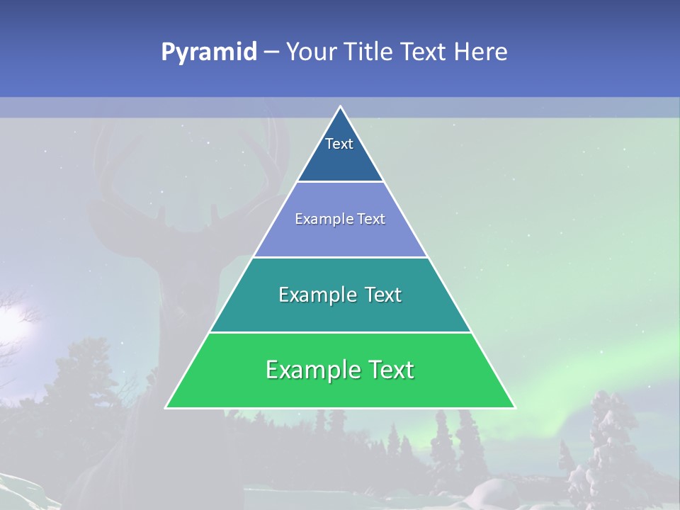Celestial Odocoileus Aurora Borealis PowerPoint Template