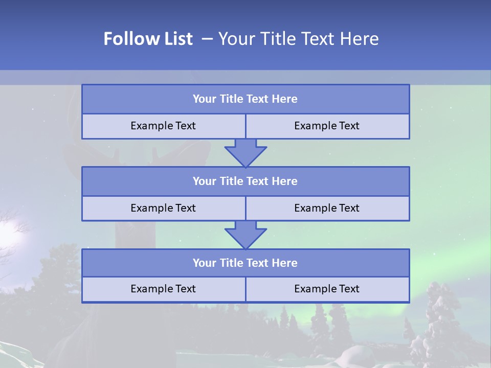 Celestial Odocoileus Aurora Borealis PowerPoint Template