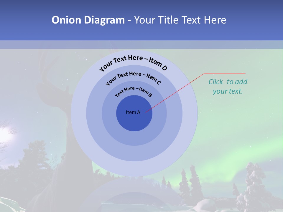 Celestial Odocoileus Aurora Borealis PowerPoint Template
