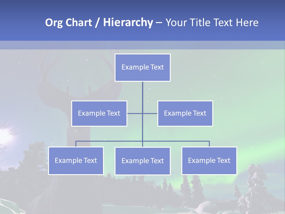 Celestial Odocoileus Aurora Borealis PowerPoint Template