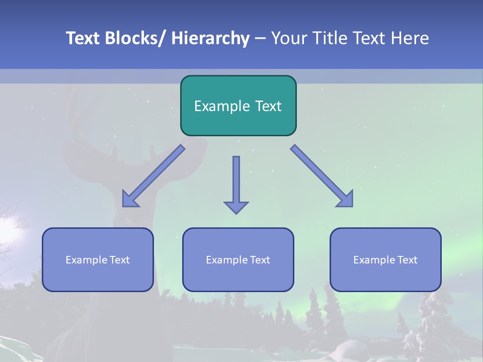 Celestial Odocoileus Aurora Borealis PowerPoint Template