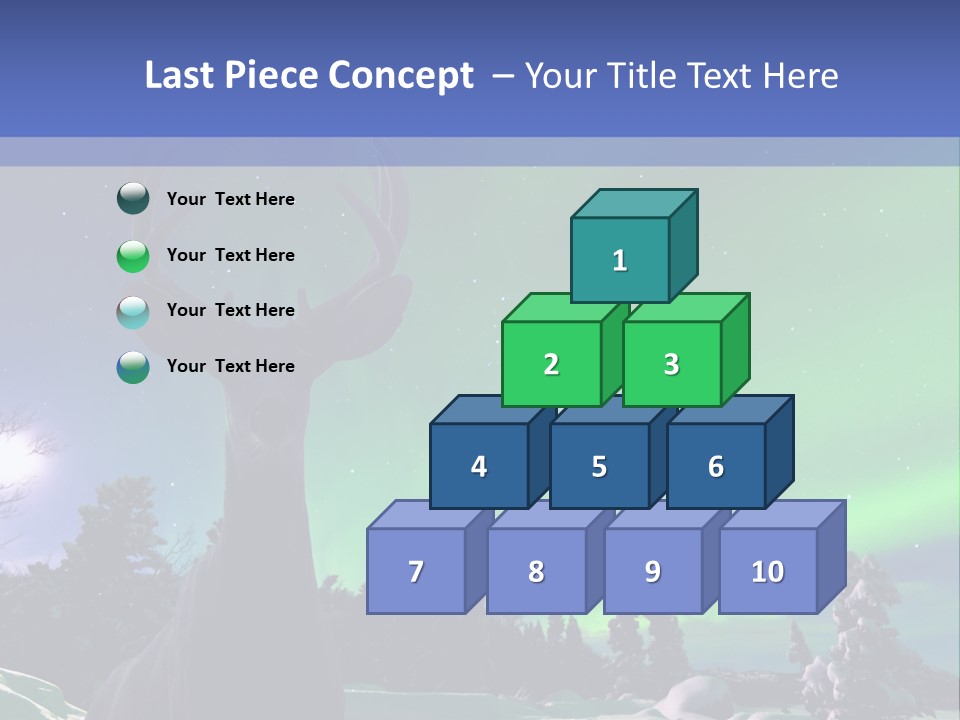 Celestial Odocoileus Aurora Borealis PowerPoint Template