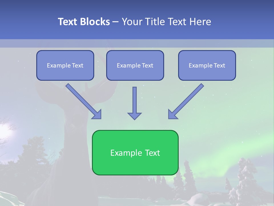 Celestial Odocoileus Aurora Borealis PowerPoint Template