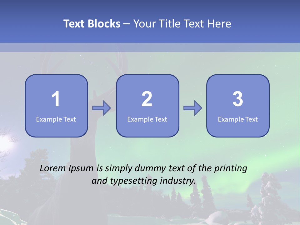Celestial Odocoileus Aurora Borealis PowerPoint Template