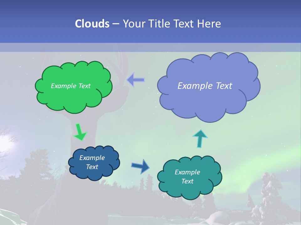 Celestial Odocoileus Aurora Borealis PowerPoint Template