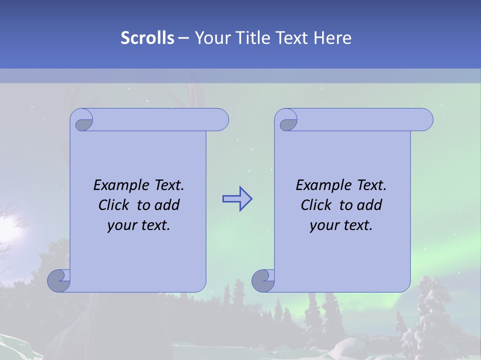 Celestial Odocoileus Aurora Borealis PowerPoint Template