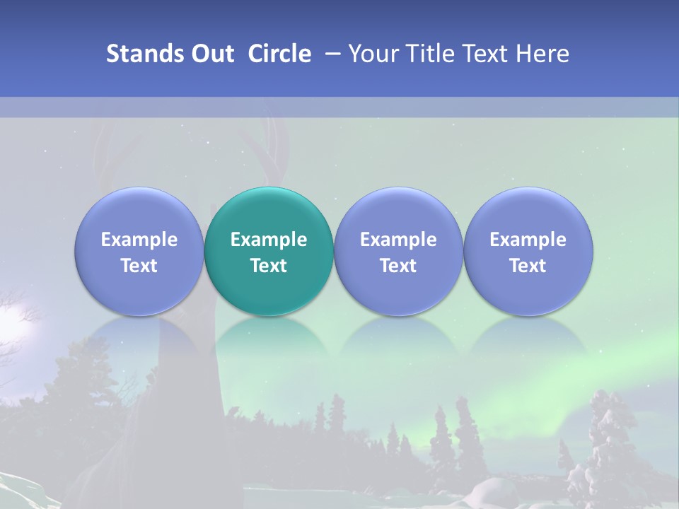 Celestial Odocoileus Aurora Borealis PowerPoint Template