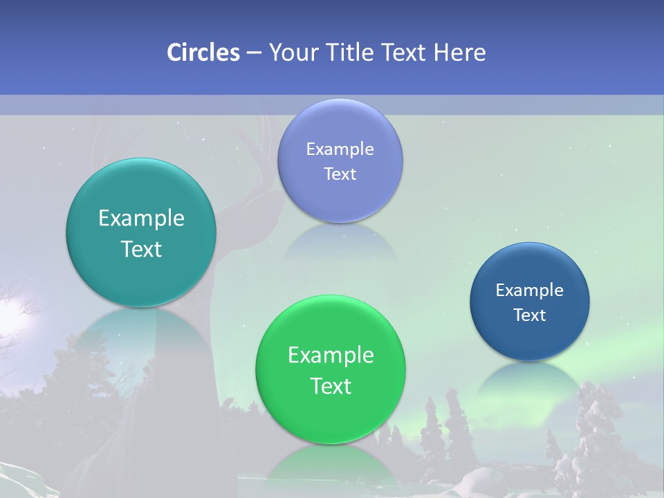Celestial Odocoileus Aurora Borealis PowerPoint Template