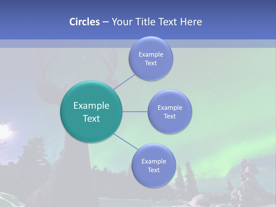 Celestial Odocoileus Aurora Borealis PowerPoint Template