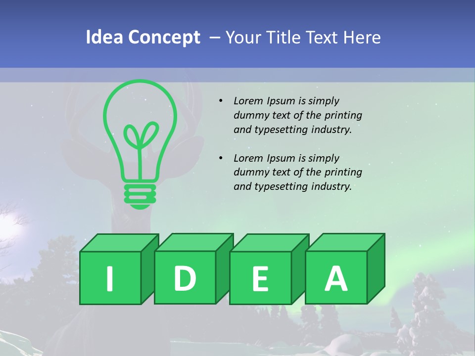 Celestial Odocoileus Aurora Borealis PowerPoint Template