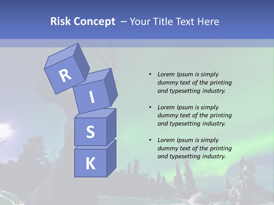 Celestial Odocoileus Aurora Borealis PowerPoint Template