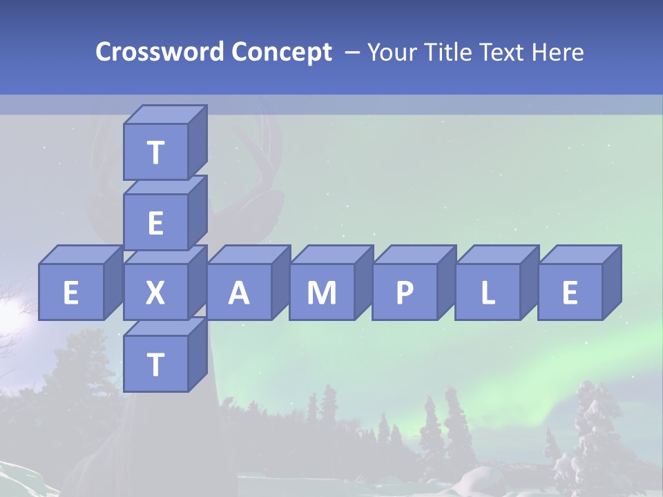 Celestial Odocoileus Aurora Borealis PowerPoint Template