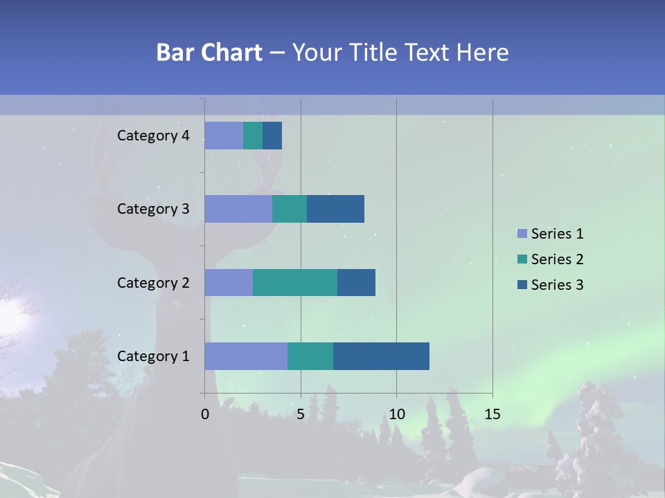 Celestial Odocoileus Aurora Borealis PowerPoint Template
